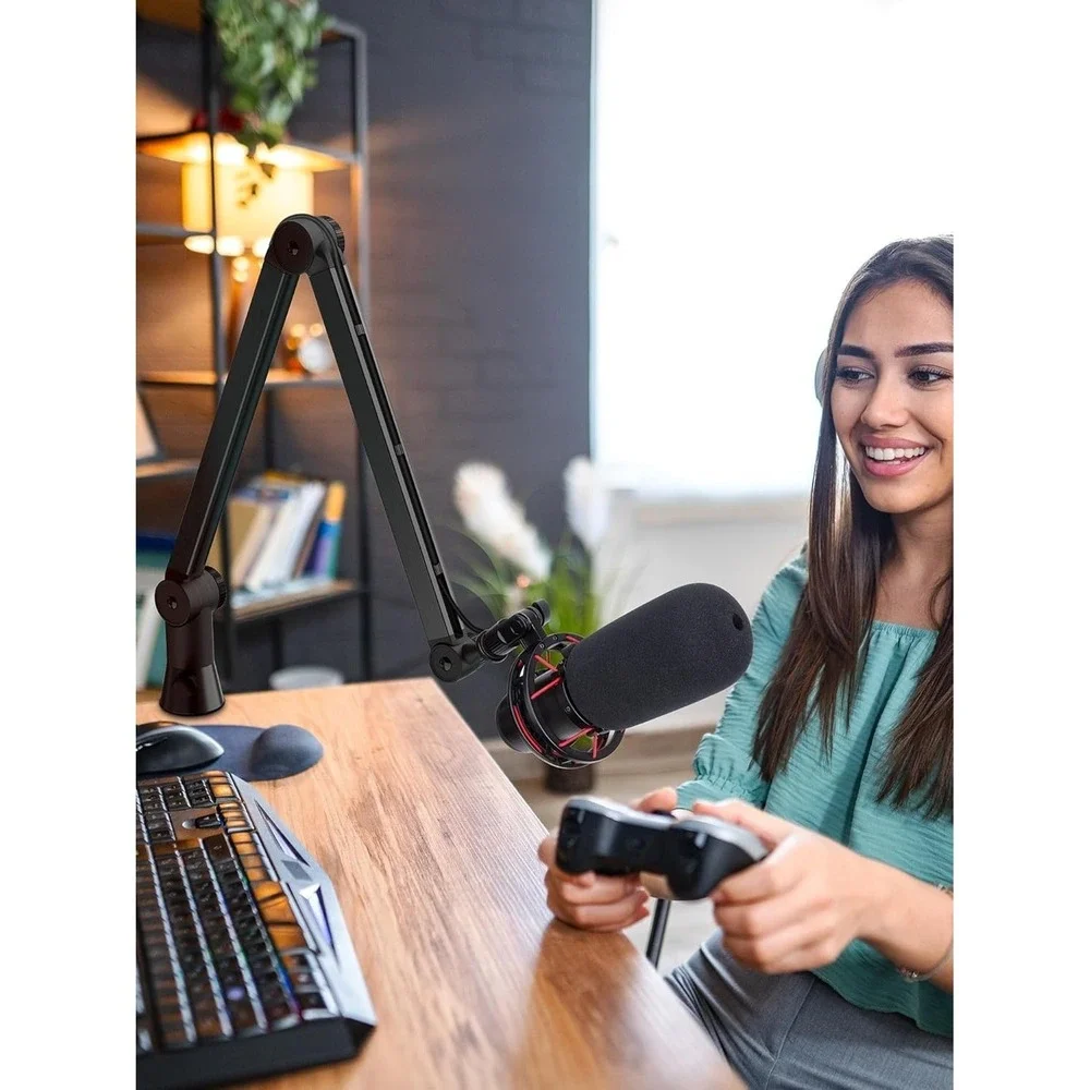 SUNMON QuadCast Boom Arm Heavy Duty Mic Stand w Pop Filter‎ 360 Clamp